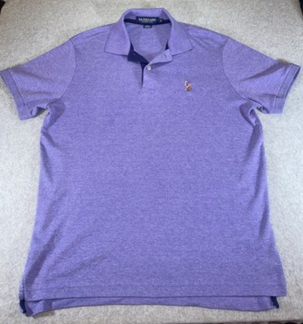 US Polo ASSN- Men's Polo Shirt Purple Size Medium
